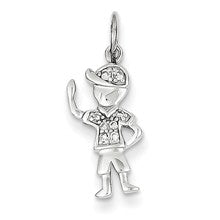 14k White Gold Diamond Boy Charm hide-image