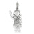 14k White Gold Diamond Girl Charm hide-image