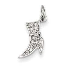 14k White Gold Diamond Boot Charm hide-image