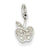 14k White Gold Diamond Apple Charm hide-image