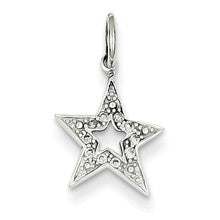 14k White Gold Diamond Star Charm hide-image