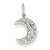 14k White Gold Diamond Moon Charm hide-image