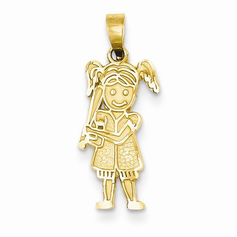 14k Gold Girl Baseball Player Pendant, Pendants for Necklace