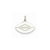 Polished Football Charm in 14k White Gold