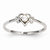 14k White Gold Genuine April Birthstone Heart Ring