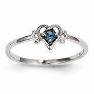 14k White Gold Alexandrite June Birthstone Heart Ring