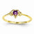 14k Yellow Gold Genuine February Birthstone Heart Ring