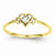 14k Yellow Gold Genuine March Birthstone Heart Ring