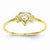 14k Yellow Gold Genuine April Birthstone Heart Ring