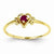 14k Yellow Gold Genuine July Birthstone Heart Ring