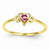 14k Yellow Gold Genuine October Birthstone Heart Ring