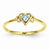 14k Yellow Gold Genuine December Birthstone Heart Ring