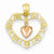 14k Gold Two-tone Rose Filigree Heart Pendant, Pendants for Necklace