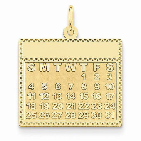 14k Gold Thursday the First Day Calendar Pendant, Pendants for Necklace