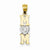 14k Gold & Rhodium Vertical Mom w/Heart O Pendant, Pendants for Necklace