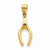 14k Gold Wish Bone Pendant, Pendants for Necklace