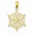 14k Gold Diamond -Cut Snowflake Pendant, Pendants for Necklace