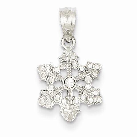 14k White Gold Snowflake Pendant, Dazzling Pendants for Necklace