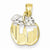14k Gold & Rhodium Cut-out New York Skyline in Apple Pendant, Pendants for Necklace