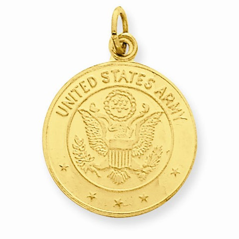 14k Gold U.S. Army Insignia Disc Pendant, Pendants for Necklace