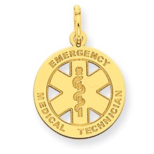 14k Gold Small EMT Medical Charm hide-image