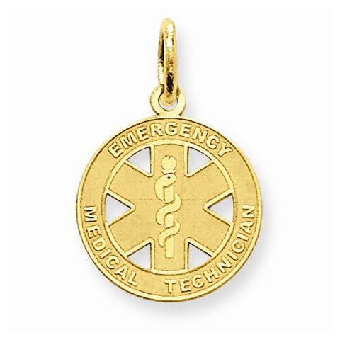 14k Gold Small EMT Medical Pendant, Pendants for Necklace