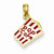 14k Gold Enameled 3-D Bag of Popcorn Pendant, Pendants for Necklace