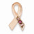 14k Rose Gold Pink Tourmaline Awareness Ribbon Slide Pendant, Pendants for Necklace