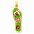 14k Gold Enameled Flowers on Green Flip Flop Pendant, Pendants for Necklace
