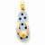 14k Gold Enameled Polkaot Flip-Flop w/Shell Pendant, Pendants for Necklace