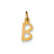 Small Slanted Block Initial B Charm in 14k Gold
