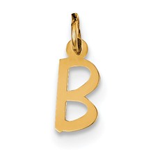 14k Gold Small Slanted Block Initial B Charm hide-image
