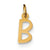14k Gold Small Slanted Block Initial B Charm hide-image