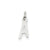 Small Slanted Block Initial A Charm in 14k White Gold