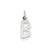 Small Slanted Block Initial B Charm in 14k White Gold