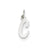 Small Slanted Block Initial C Charm in 14k White Gold