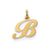 Small Fancy Script Initial B Charm in 14k Gold