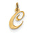 14k Gold Small Fancy Script Initial C Charm hide-image