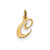 Small Fancy Script Initial C Charm in 14k Gold