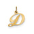 Small Fancy Script Initial D Charm in 14k Gold