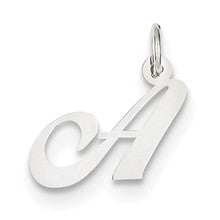 14k White Gold Small Fancy Script Initial A Charm hide-image