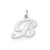 Small Fancy Script Initial B Charm in 14k White Gold