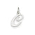 Small Fancy Script Initial C Charm in 14k White Gold