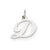 Small Fancy Script Initial D Charm in 14k White Gold