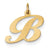 14k Gold Medium Fancy Script Initial B Charm hide-image