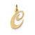 Medium Fancy Script Initial C Charm in 14k Gold