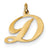 14k Gold Medium Fancy Script Initial D Charm hide-image