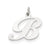 Medium Fancy Script Initial B Charm in 14k White Gold