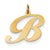 Large Fancy Script Initial B Charm in 14k Gold