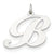 14k White Gold Large Fancy Script Initial B Charm hide-image